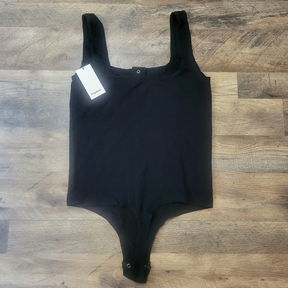 Popilush Black Button Down Sleeveless Tummy Control Tank Top Bodysuit Size 5XL - Picture 10 of 12